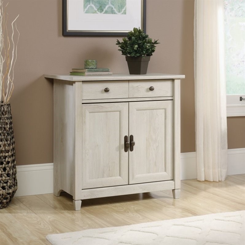 Sauder Edge Water Engineered Wood 2-Door Chest in Chalked Chestnut