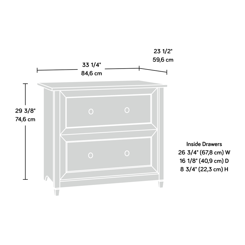 Sauder Edge Water Engineered Wood 2-Drawer File Cabinet in Chalked Chestnut