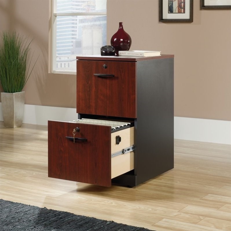 Sauder Via Engineered Wood File Cabinet in Classic Cherry Finish