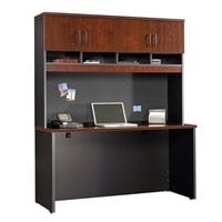 CommClad HL10000 Series Doulble Pedestal Computer Desk Finish: Black/Walnut