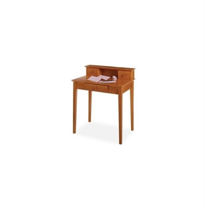 Winsome Solid Wood Writing Desk With Hutch In Honey 99333
