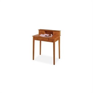winsome solid wood writing desk with hutch in honey