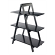 Winsome Aaron 3-Tier A-Frame Contemporary Solid Wood Book Shelf in Black