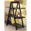Winsome Aaron 3-Tier A-Frame Contemporary Solid Wood Book Shelf in Black