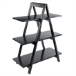 Winsome Aaron 3-Tier A-Frame Contemporary Solid Wood Book Shelf in Black