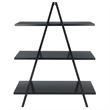 Winsome Aaron 3-Tier A-Frame Contemporary Solid Wood Book Shelf in Black