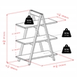 Winsome Aaron 3-Tier A-Frame Contemporary Solid Wood Book Shelf in Black