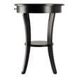 Winsome Sasha Round Solid Wood End Table with Drawer Curved Legs in Black