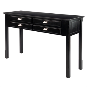 winsome timber solid wood console/sofa table in black