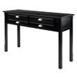 Winsome Timber Transitional Solid Wood Console Table in Black
