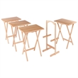 Winsome Alex 5-Piece Transitional Solid Wood TV Table with Stand in Natural