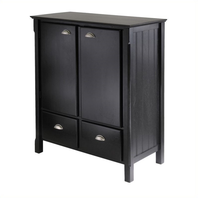 Solid Wood Cabinet in Black - 20136