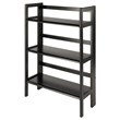 Winsome Terry 3-Tier Solid Wood Stackable and Folding Book Shelf in Black