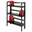 Winsome Terry 3-Tier Solid Wood Stackable and Folding Book Shelf in Black
