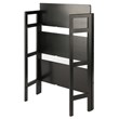 Winsome Terry 3-Tier Solid Wood Stackable and Folding Book Shelf in Black