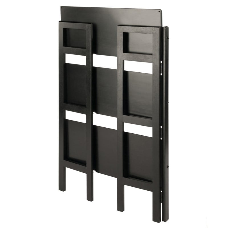 Winsome Terry 3-Tier Solid Wood Stackable and Folding Book Shelf in Black