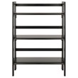 Winsome Terry 3-Tier Solid Wood Stackable and Folding Book Shelf in Black