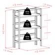 Winsome Terry 3-Tier Solid Wood Stackable and Folding Book Shelf in Black