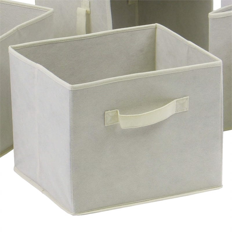 Winsome Capri Foldable Transitional Fabric Baskets in Beige (Set of 6)