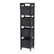 Winsome Capri 4-Section Tall Transitional Solid Wood Storage Cabinet in Espresso