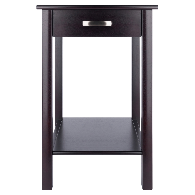 Winsome Liso Transitional Solid Wood Printer Table in Espresso