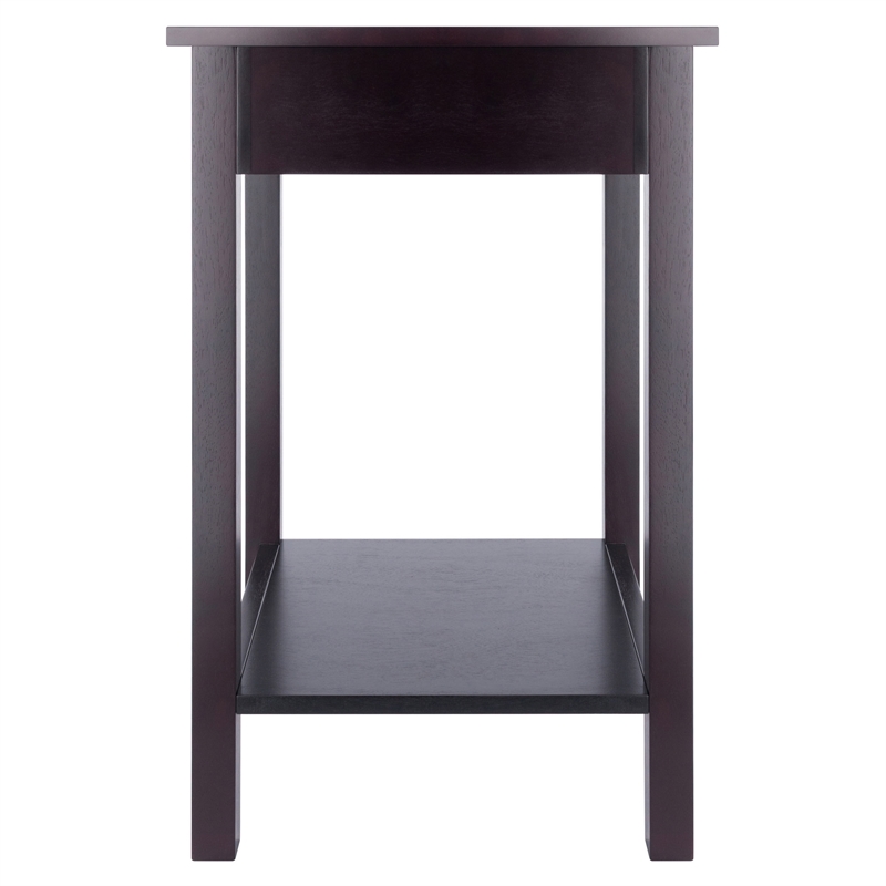 Winsome Liso Transitional Solid Wood Printer Table in Espresso