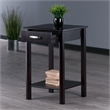 Winsome Liso Transitional Solid Wood Printer Table in Espresso