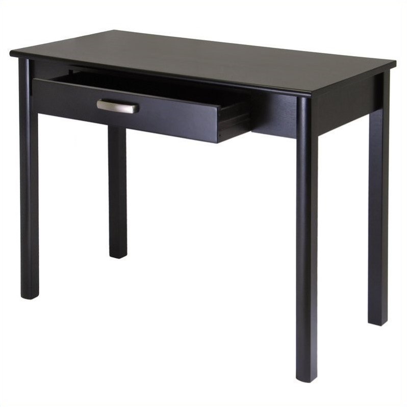 Winsome Liso Wood Writing Desk with Drawer in Dark Espresso - 92743