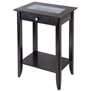 Solid Wood End Stand in Espresso