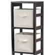 Winsome Capri 4-Section Tall Solid Wood Storage Shelf with 4 Baskets in Espresso