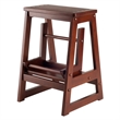 Winsome Ascend Double Transitional Solid Wood Step Stool in Antique Walnut