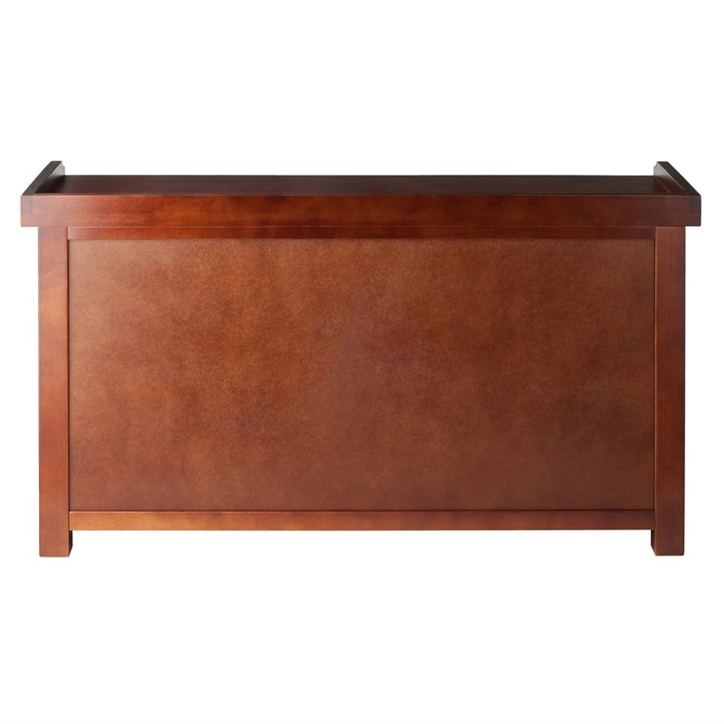 Winsome Verona Storage Solid Wood Bench with 3 Foldable Baskets in Walnut