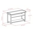 Winsome Verona Storage Solid Wood Bench with 3 Foldable Baskets in Walnut