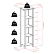 Winsome Verona 5 Tier Tall Storage Shelf Solid Wood Baskets Bookcase in Walnut