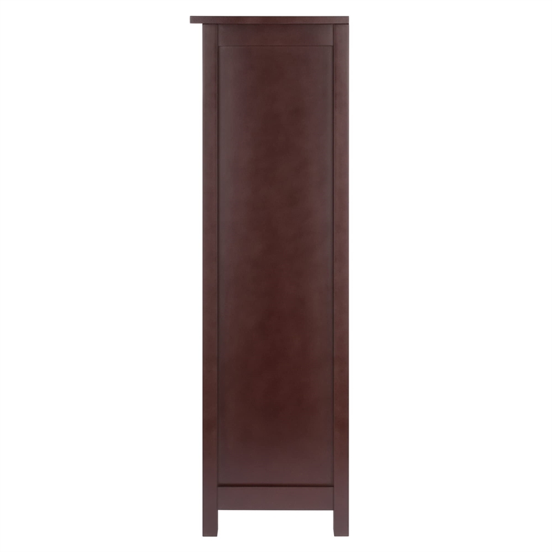 Winsome Verona 4-Tier Medium Storage Shelf Solid Wood Baskets Bookcase in Walnut