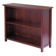 Winsome Verona 3-Tier Long Storage Shelf Solid Wood Baskets Bookcase - Walnut