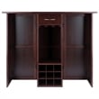 Winsome Newport Expandable Counter Wine Solid Wood Home Bar in Antique Walnut