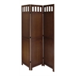 Winsome William Transitional Solid Wood Folding Screen in Antique Walnut