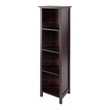 Winsome Milan Tall Solid Wood Storage Book Shelf in Antique Walnut
