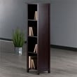 Winsome Milan Tall Solid Wood Storage Book Shelf in Antique Walnut