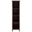 Winsome Milan Tall Solid Wood Storage Book Shelf in Antique Walnut