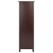 Winsome Milan Tall Solid Wood Storage Book Shelf in Antique Walnut