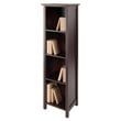 Winsome Milan Tall Solid Wood Storage Book Shelf in Antique Walnut