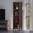Winsome Milan Tall Solid Wood Storage Book Shelf in Antique Walnut