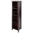 Winsome Verona 5-Tier Tall Storage Shelf Solid Wood Baskets Bookcase in Walnut