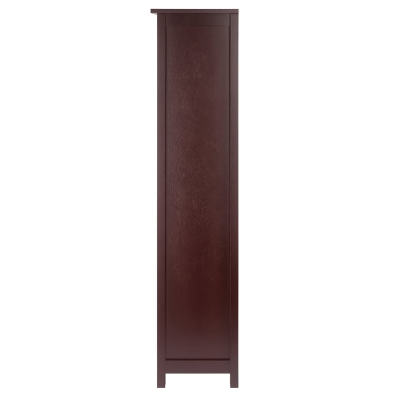 Winsome Verona 5-Tier Tall Storage Shelf Solid Wood Baskets Bookcase in Walnut