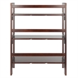 Winsome Terry 3-Tier Solid Wood Folding Book Shelf in Antique Walnut