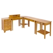 Winsome Studio 5-Piece Transitional Solid Wood Home Office Set in Honey Brown