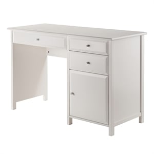 Winsome Delta Office Transitional Solid Wood Writing Desk in White