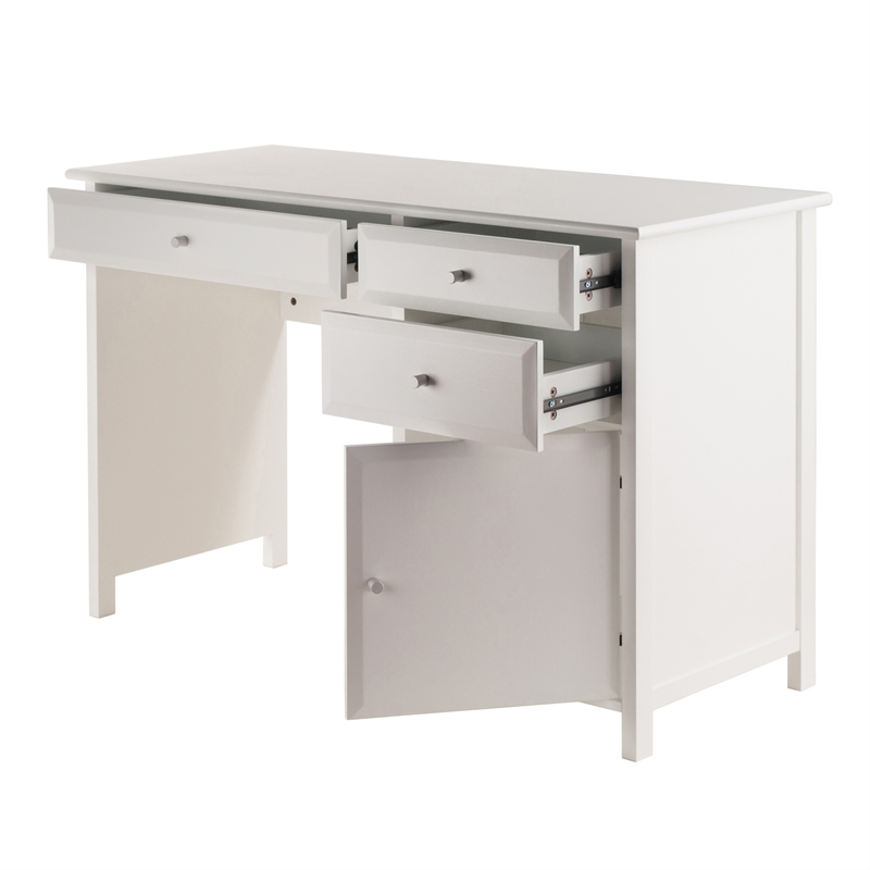 Winsome Delta Office Transitional Solid Wood Writing Desk in White